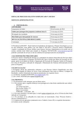 EDITAL DE PROCESSO SELETIVO SIMPLIFICADO N. 003