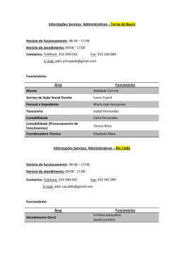 Informa&ccedil;&otilde;es Servi&ccedil;os Administrativos