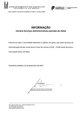 Hor&aacute;rio dos Servi&ccedil;os Administrativos no per&iacute;odo de Natal