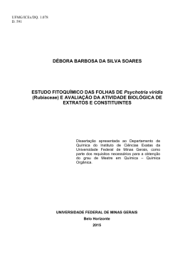 D&Eacute;BORA BARBOSA DA SILVA SOARES ESTUDO FITOQU&Iacute;MICO