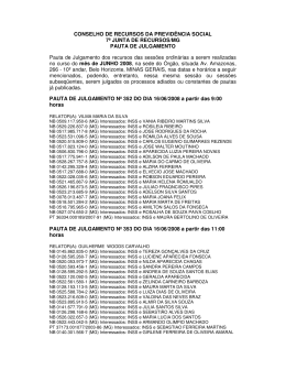 CONSELHO DE RECURSOS DA PREVID&Ecirc;NCIA SOCIAL 7&ordf; JUNTA