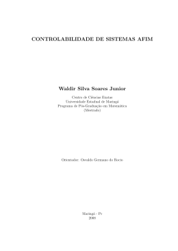 CONTROLABILIDADE DE SISTEMAS AFIM Waldir Silva Soares Junior