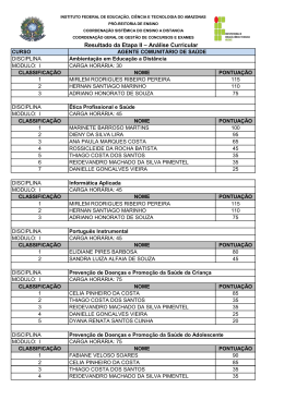 Resultado da Etapa II &ndash; An&aacute;lise Curricular