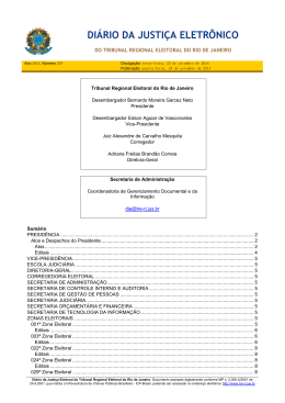 Edital de Convoca&ccedil;&atilde;o N&ordm; 19 - TRE-RJ