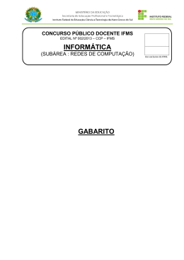 Gabarito - Informática/Redes de computação - 11/10/2013