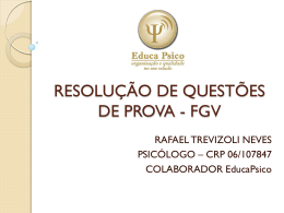RESOLU&Ccedil;&Atilde;O DE QUEST&Otilde;ES DE PROVA - FGV
