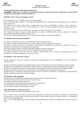 EXERC&Iacute;CIOS - LEGISLA&Ccedil;&Atilde;O SUS
