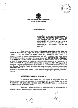 Conv&ecirc;nio - Tribunal Regional Eleitoral do Rio Grande do Sul