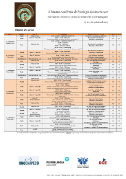 X Semana Acad&ecirc;mica de Psicologia da Unochapec&oacute;