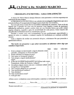 Questionário para Exame - Clínica Dr Mario Marcio