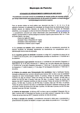 Aviso do Concurso AEC 2014/15