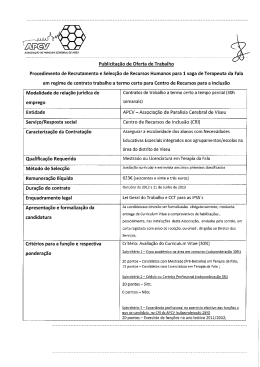 Publicitação de Oferta de Trabalho Procedimento de