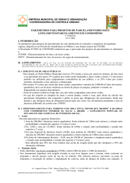 1/3 par&acirc;metros para projetos de parcelamentodo solo