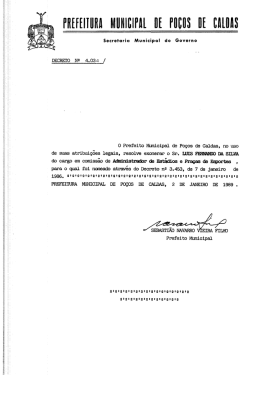 s n u - Prefeitura de Poços de Caldas