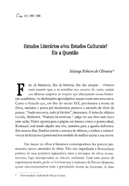 Crop, 4/5. 1997-1998 Estudos Literários e/ou Estudos Culturais?