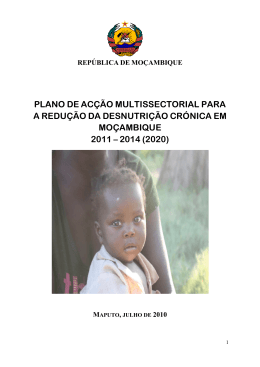 plano de acção multissectorial para a redução da desnutrição