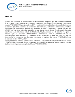 PE&Ccedil;A 01 (OAB/LFG 2009/02). A sociedade Souza e Silva Ltda