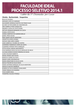 Candidatos Aprovados por Curso