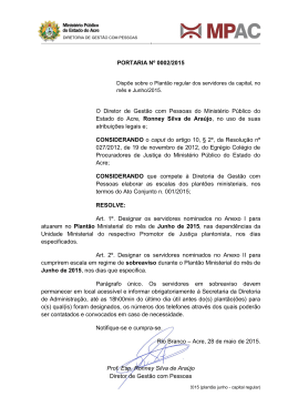 Plant&atilde;o Junho &ndash; Capital Regular - Minist&eacute;rio P&uacute;blico do Estado do