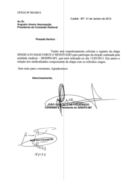 &ldquo;Sindicato Mais Forte e Renovado&rdquo;. - SINDPD-MT