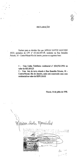 DECLARA&Ccedil;&Atilde;O