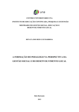 BARBOSA, Renata dos Reis Luiz. A FORMAÇÃO DO PEDAGOGO