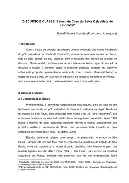 DISCURSO E CLASSE: Estudo de Caso do Setor Calçadista de Franca/SP