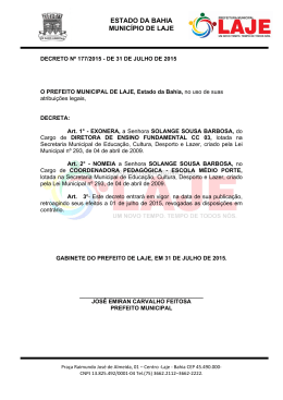 Decreto Nº 177/2015 de 31 de julho de 2015
