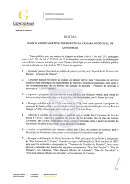 Reuni&atilde;o CMG Edital - C&acirc;mara Municipal de Gondomar