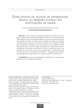 ExPEctativas DE alunos DE EnfErmagEm frEntE ao PrimEiro