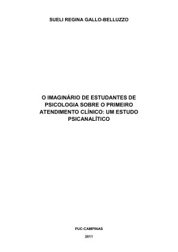 o imaginário de estudantes de psicologia sobre o primeiro