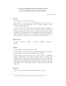 Alencar e o primeiro Habeas Corpus Preventivo