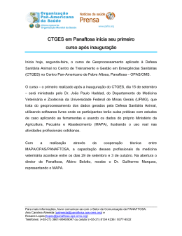 CTGES em Panaftosa inicia seu primeiro curso ap&micro;s inaugura&copy;&yen;o