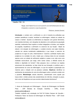 sentimentos do estudante de enfermagem em seu primeiro contato