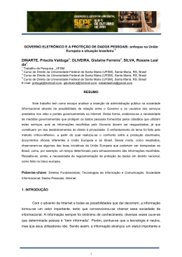 GOVERNO ELETR&Ocirc;NICO E A PROTE&Ccedil;&Atilde;O DE