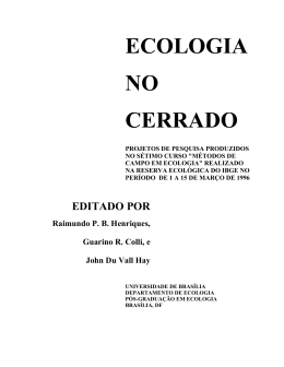 Ecologia no Cerrado - UnB - Universidade de Bras&iacute;lia