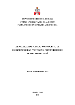 as pr&aacute;ticas de manejo no processo de degrada&ccedil;&atilde;o das pastagens
