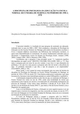 a disciplina de psicologia da educao na escola normal secundria de