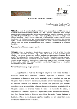 A PANDORA DE VIDRO É CLARA A superficialidade