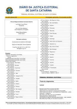 DI&Aacute;RIO DA JUSTI&Ccedil;A ELEITORAL DE SANTA CATARINA
