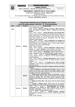 XII Jornada Cient&iacute;fica e III Mostra de TCC de Direito