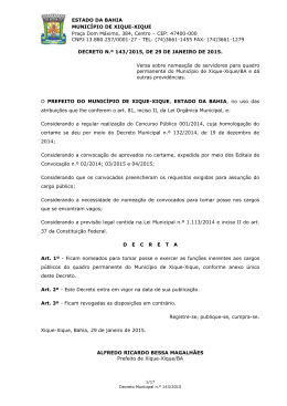DECRETO N &ordm; 143/2015 - Nomea&ccedil;&atilde;o de servidores do