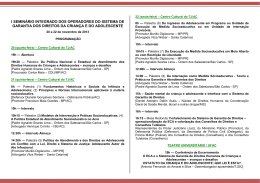 I Semin&aacute;rio Integrado dos Operadores de Garantias e Direitos da