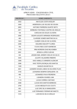 APROVADOS &ndash; ENGENHARIA CIVIL PROCESSO SELETIVO 2014/1