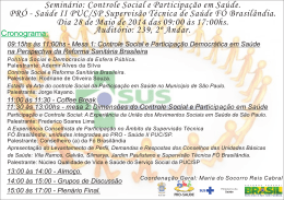 Seminário: Controle Social e Participação em Saúde - PUC-SP
