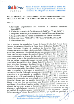 Ata Conselho Deliberativo 11/08/2011 - OABPrev-PR