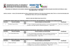 Resultado Sele&ccedil;&atilde;o Edital 05/2014