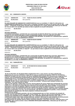 JULGAMENTO RECURSOS FASE RESULTADO PRELIMINAR
