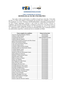HOMOLOGA&Ccedil;&Atilde;O DE INSCRI&Ccedil;&Otilde;ES