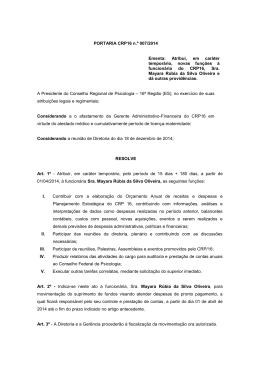 Portaria CRP-16 nº 007/2014 – Nomeação Mayara Rúbia da Silva